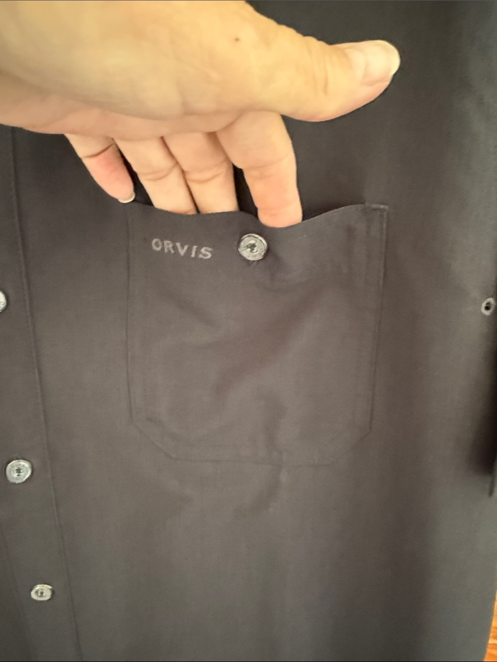 Orvis Men's Short-Sleeve Button-Down Shirt in Charcoal - Picture 3 of 9